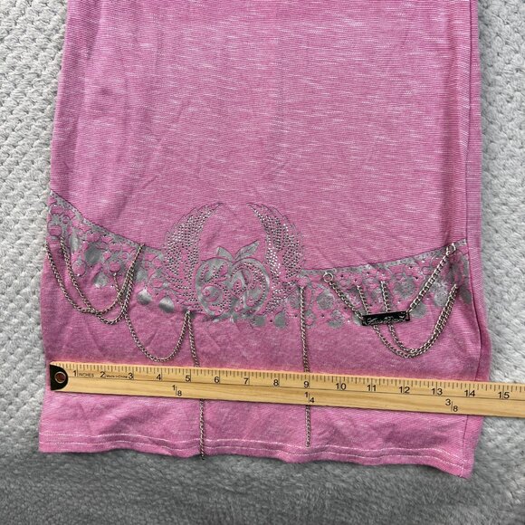 Vintage Apple Bottom Womens Bodycon Dress Pink Cold Shoulder Sz Med Y2K - Picture 8 of 15